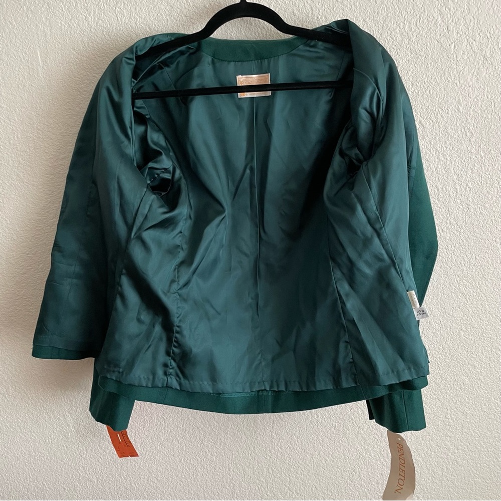 NWT Vintage Pendleton Women’s Blazer Coat 100% Virgin Wool Forest Green Size 16 - Picture 7 of 11